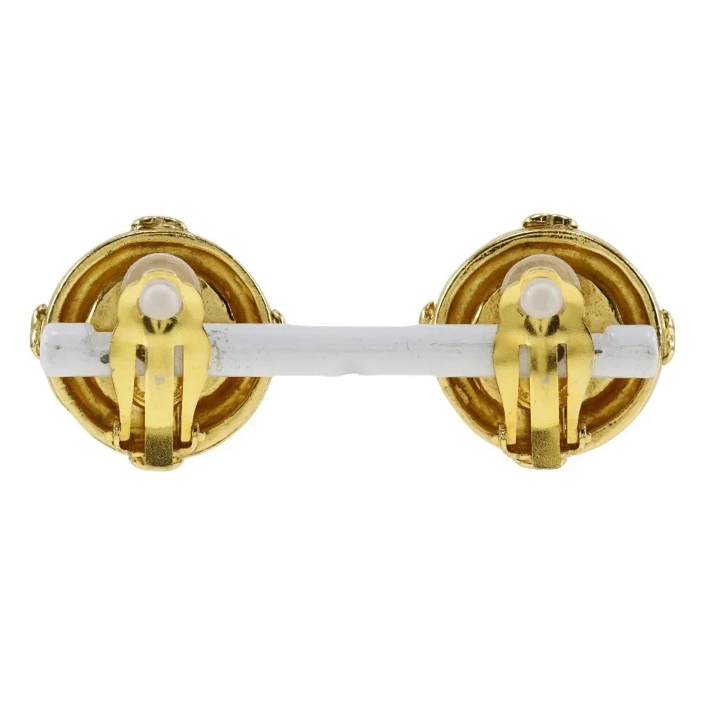 CHANEL Gold Logo Earrings